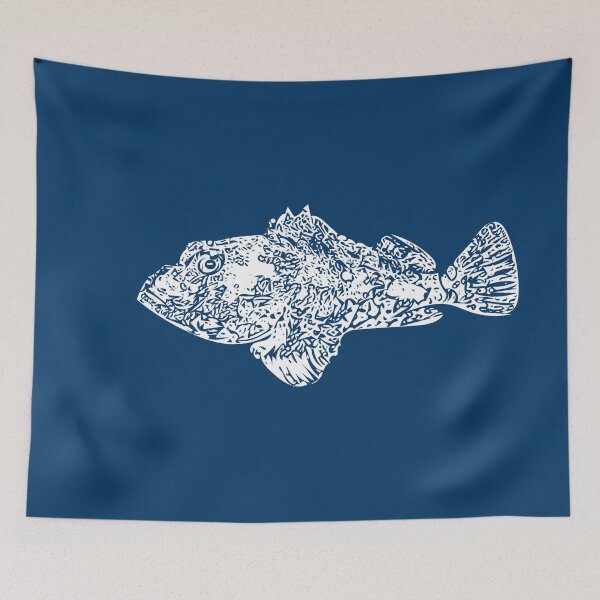 Item preview, Red Scorpionfish Rock Cod White Design  designed and sold by designsasstultd.