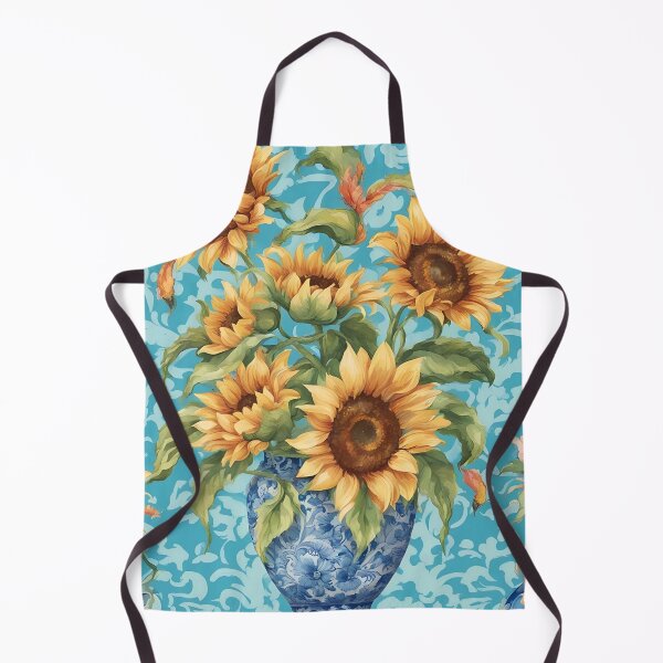 Item preview, Sunflowers in chinoiserie jar designed and sold by SophieClimaArt.