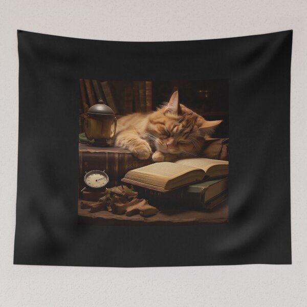 Item preview, Sleeping Library Cat (Design 1) designed and sold by Samuelsboro.
