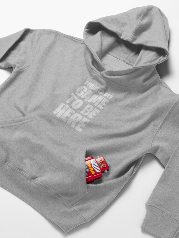 Alternate view of I Paused My Game To Be Here Kids Pullover Hoodie