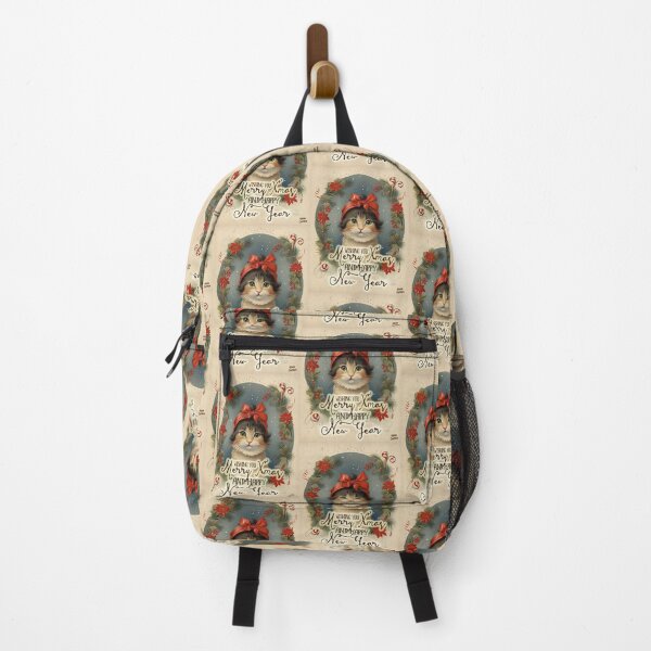 Item preview, Cat, Happy New Year; Vintage style; designed and sold by StickerApe.
