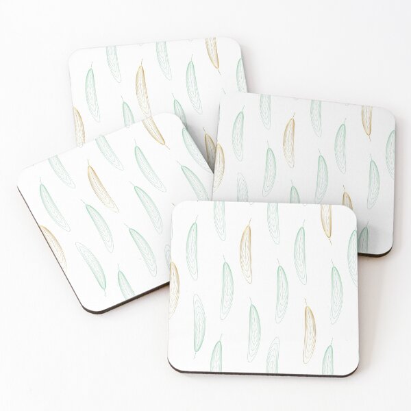 Item preview, Large Geometric Feather Pattern - Green & Gold #917 designed and sold by Natural Collective.