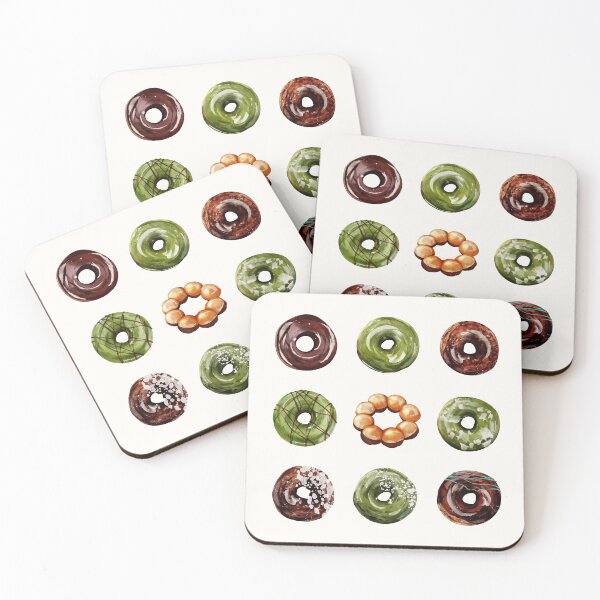 Item preview, Matcha and Chocolate Donuts designed and sold by patternjp.