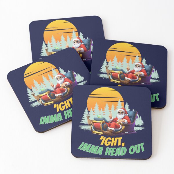 Item preview, Cool Santa Sleigh Ride: 'Ight, Imma Head Out' Christmas Meme Design designed and sold by NerdyWerks.