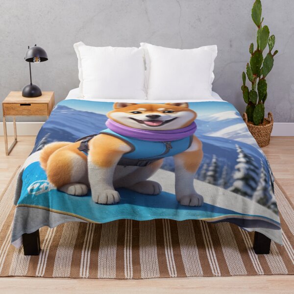 Item preview, Hero Snowboarding Shiba Inu Dog designed and sold by nicecorgi.