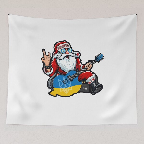 Item preview, Celebrate the Holidays with Ukrainian Santa Rockstar - Ukraine Christmas Rockin' Style designed and sold by Aide.