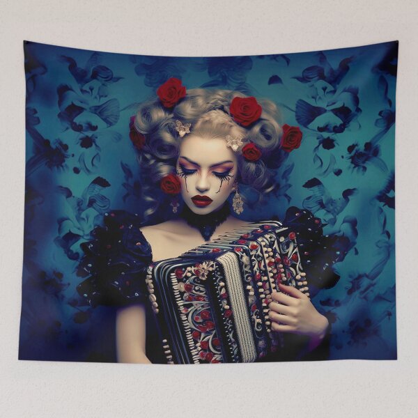 Item preview, The Accordionist's Sorrow (Blue and Red) designed and sold by the-lamplighter.