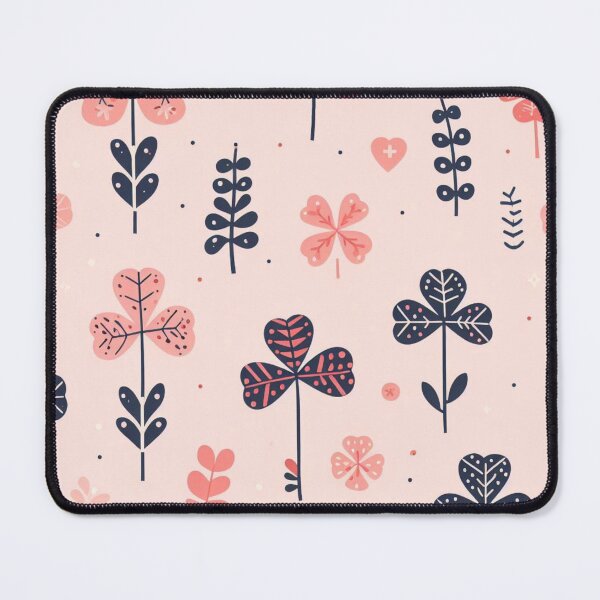 Item preview, Pink and grey clover flowers against a pale pink background - Pretty print on designed and sold by ExtraMessages.