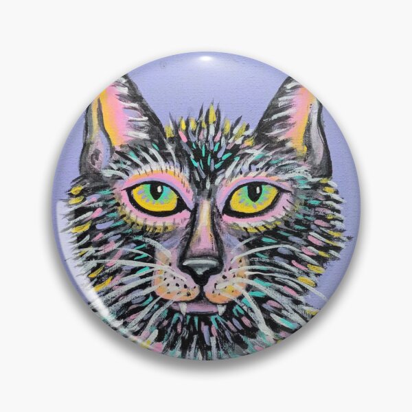 Item preview, Werecat Lykoi Cat Pastel Kawaii Acrylic Painting Original Art  designed and sold by Intergalactic Unicorn: Art by Anna Schmidt.