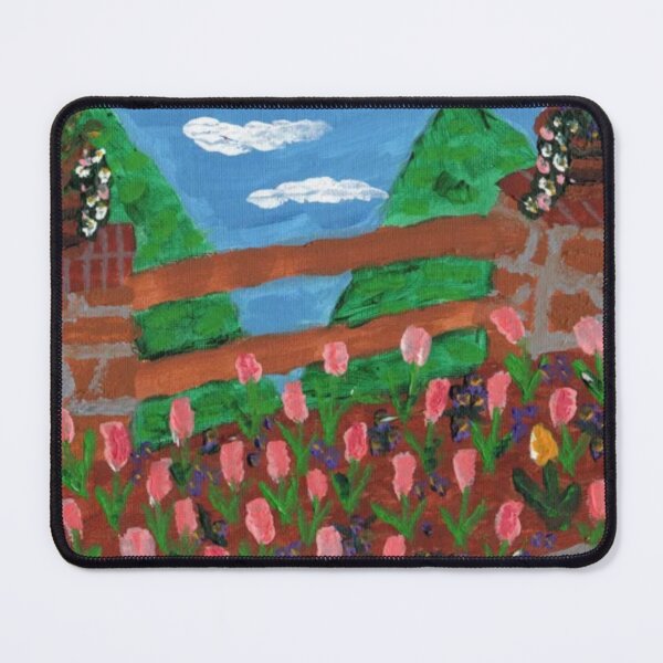Item preview, Pink Tulips in front of a Fence designed and sold by LynnLaFleurArt.