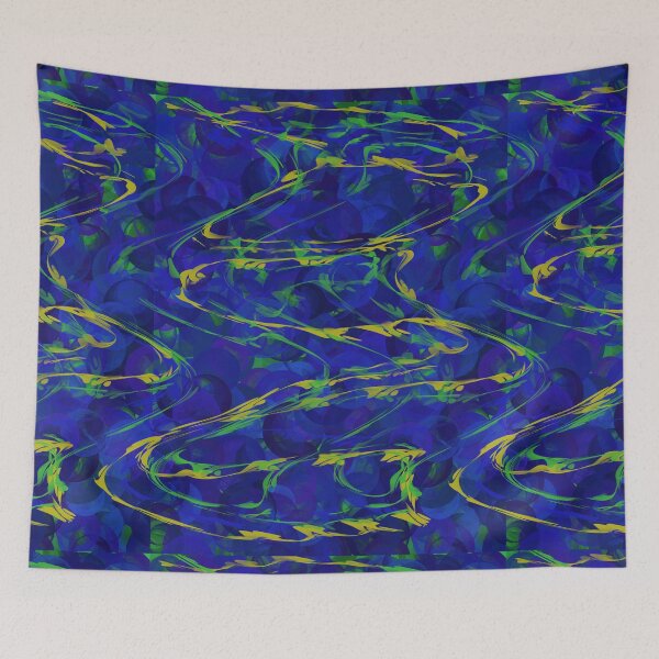 Item preview, Groovy blue green abstract funky pattern  designed and sold by ArtofExiNights.