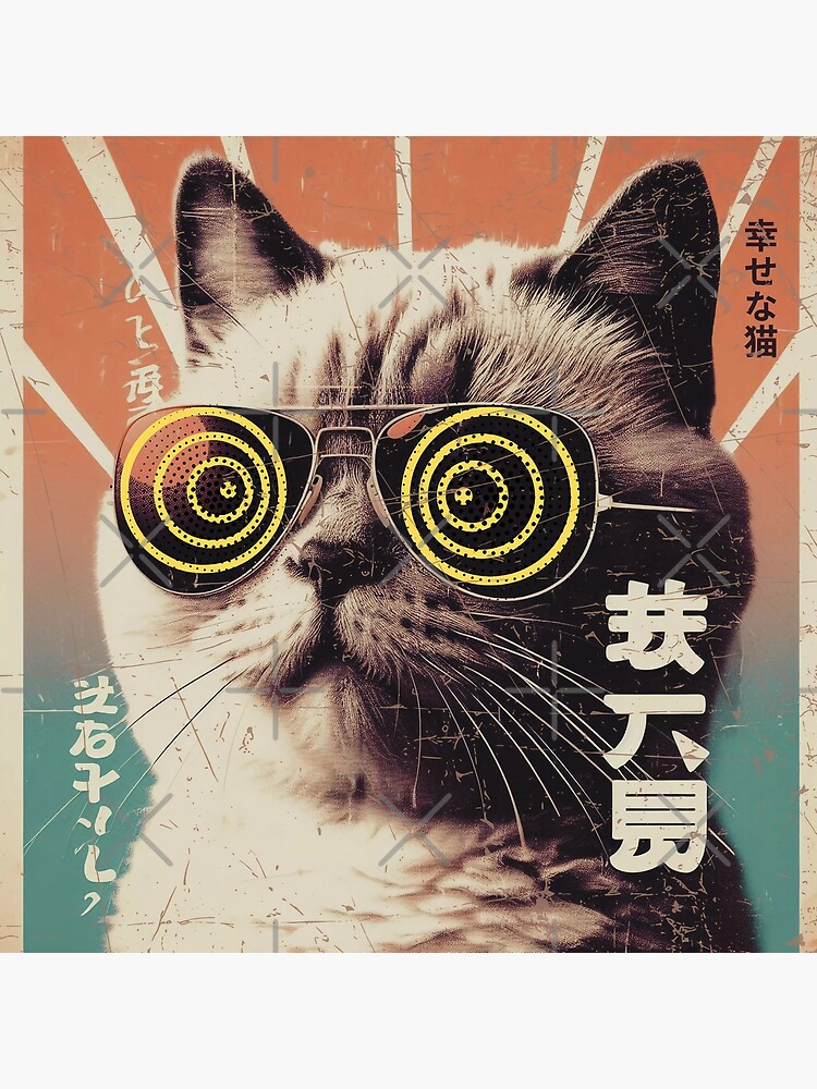 Portraits De Chats Dessinés à La Main Avec Des Lunettes De Soleil Sur