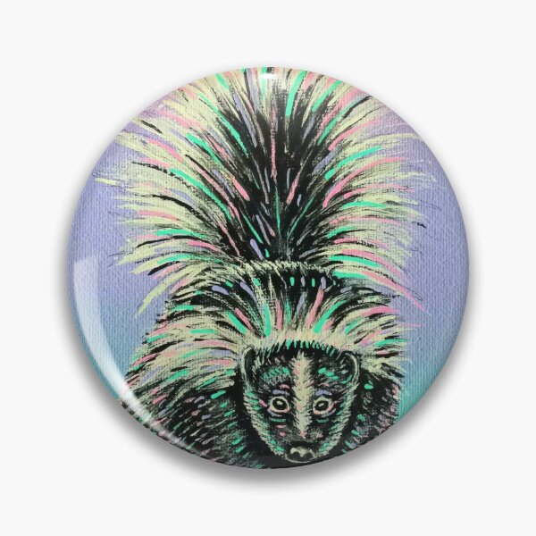 Item preview, Skunk Pastel Neon Abstract Acrylic Colorful Cute Original Art Painting  designed and sold by Intergalactic Unicorn: Art by Anna Schmidt.