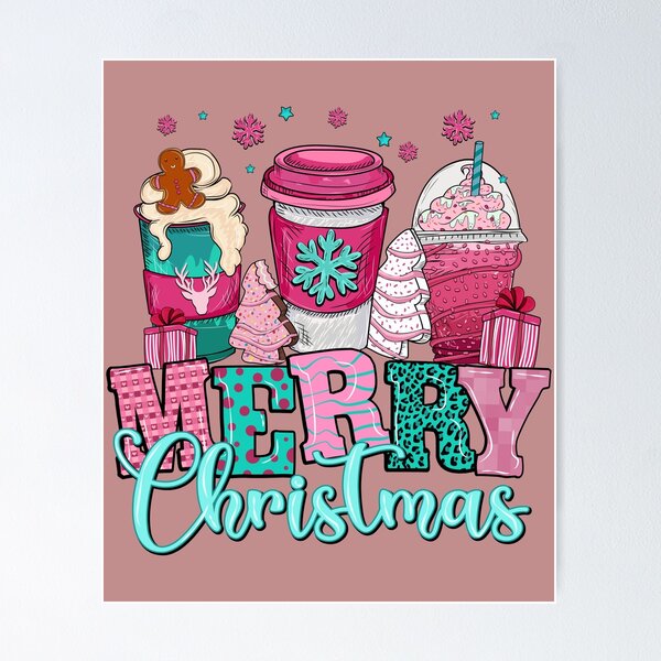 Item preview, Pink Merry Christmas Coffee Cup Cake Sweet Xmas designed and sold by JDVNart.