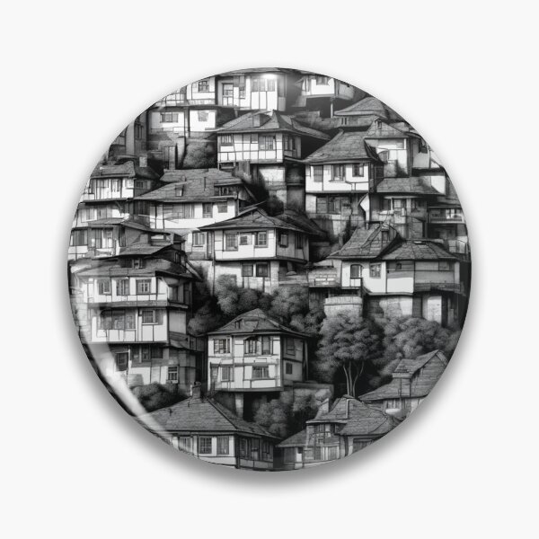 Item preview, Vertical village Black and White designed and sold by Irisangel.