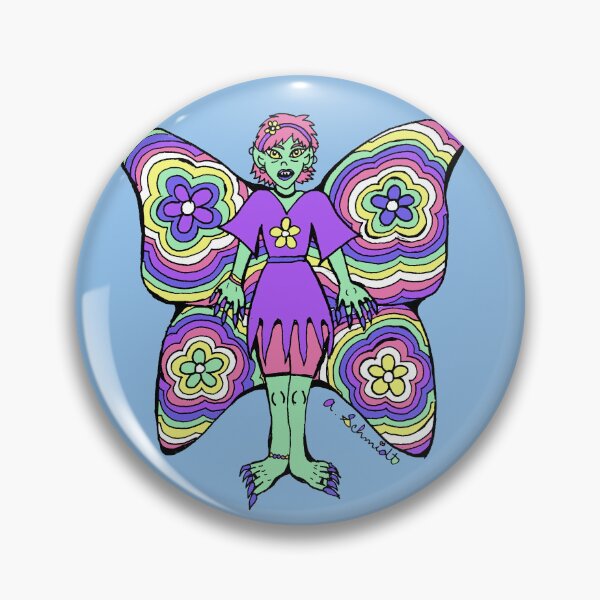 Item preview, Fairy Fae Faerie 1990s Inspired Retro Cute Flower Power Alternative Goth Punk Rainbow Pastel Original Art Illustration designed and sold by Intergalactic Unicorn: Art by Anna Schmidt.