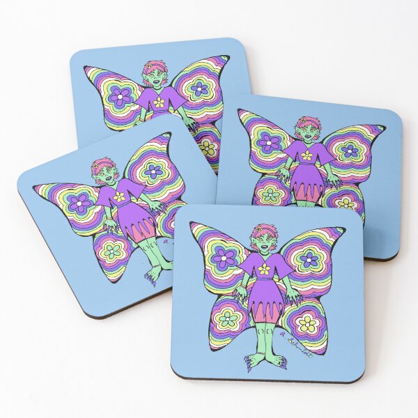 Item preview, Fairy Fae Faerie 1990s Inspired Retro Cute Flower Power Alternative Goth Punk Rainbow Pastel Original Art Illustration designed and sold by Intergalactic Unicorn: Art by Anna Schmidt.
