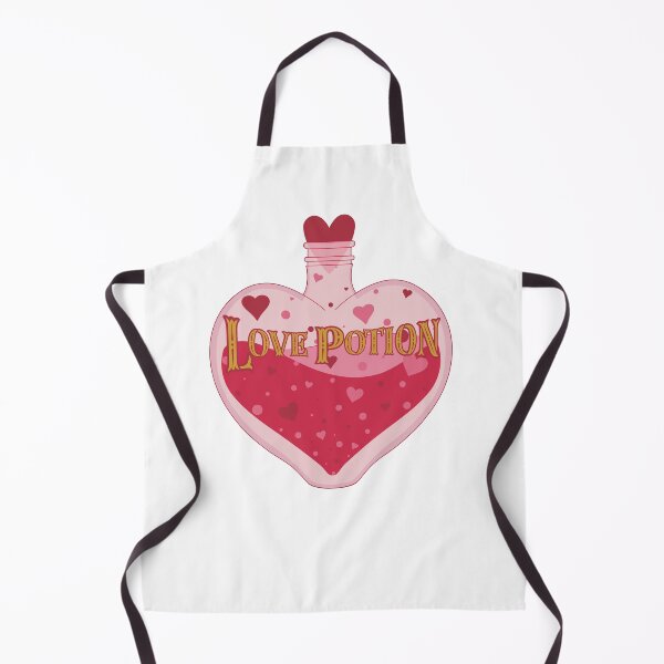 Aperçu de l'œuvre Potion d'amour en forme de coeur rouge, rose et or pour la Saint-Valentin créée et vendue par theprintwitch.