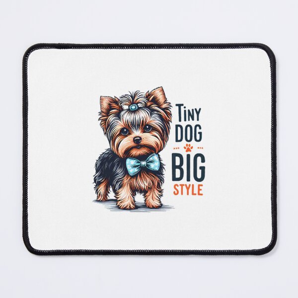 Item preview, "Tiny dog, big style": Yorkie with a bowtie designed and sold by ShounenGifts.