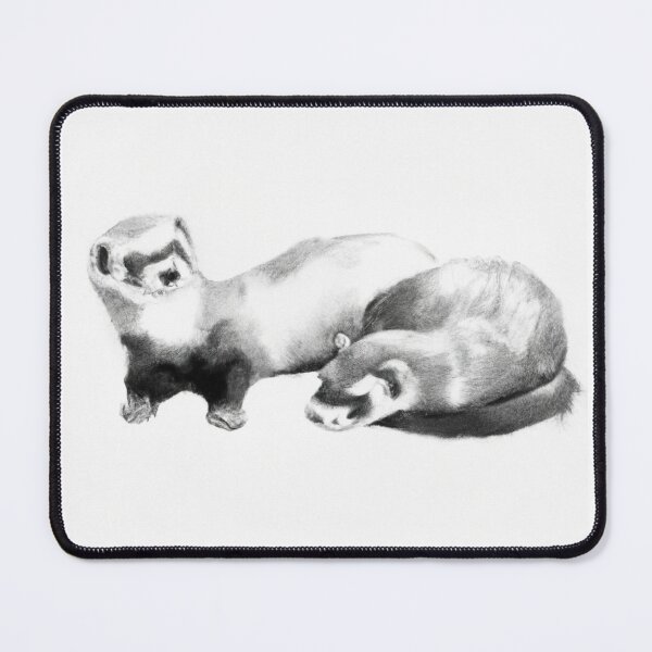 Item preview, Design Cute Ferrets Sleepy Black White Watercolor designed and sold by IssaraStudio.
