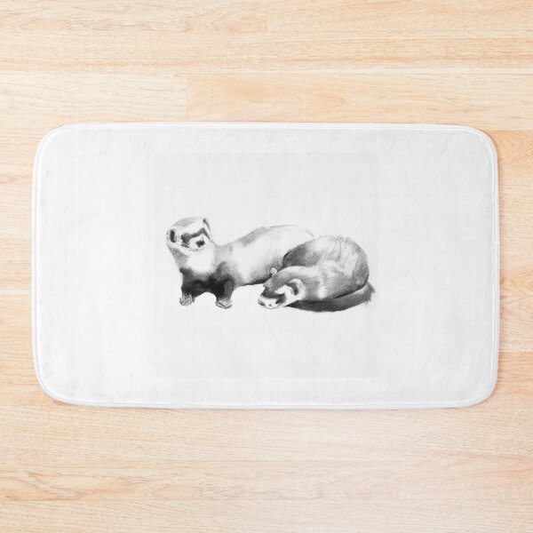 Item preview, Design Cute Ferrets Sleepy Black White Watercolor designed and sold by IssaraStudio.