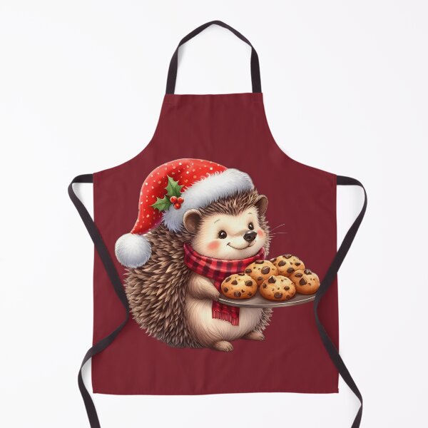 Item preview, Cute Christmas Hedgehog with Santa Hat and Chocolate Chip Cookies designed and sold by DreamyEscapism.