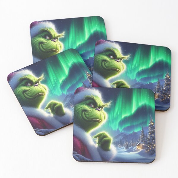Artikelvorschau, Weihnachtsgrinch mit Schnee und Nordlichtern entworfen und verkauft von erkabees.