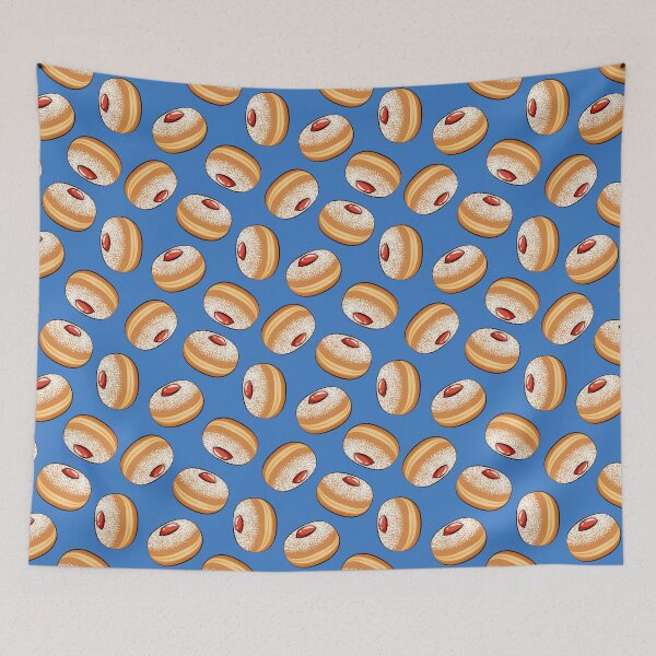 Item preview, sufganiyot donuts - blue designed and sold by littlearrow.