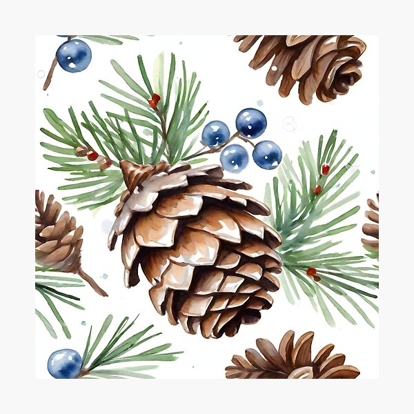 Item preview, Water Color Pine Cone designed and sold by PlanetMarker.