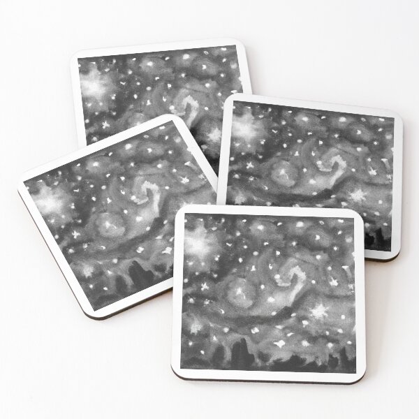Item preview, The Starry Night Black White Watercolor designed and sold by IssaraStudio.