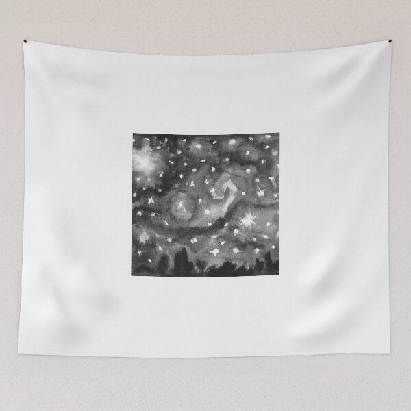 Item preview, The Starry Night Black White Watercolor designed and sold by IssaraStudio.