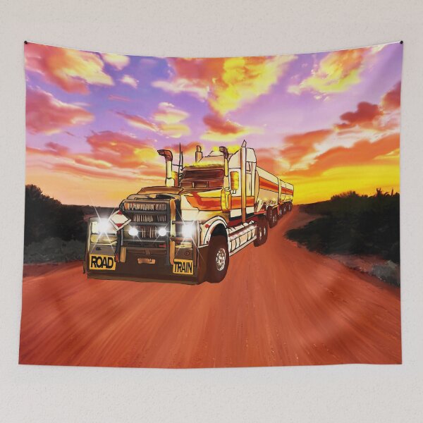 Item preview, Prime mover and three tankers in Outback West Australia designed and sold by JuliaKHarwood.