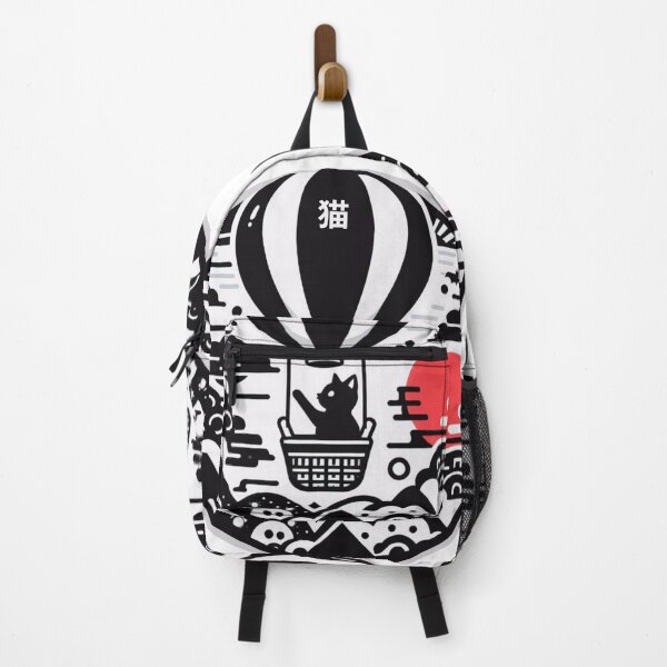 Item preview, Japanese Illustration: Black Cat in Hot Air Balloon designed and sold by IAPICTURE.