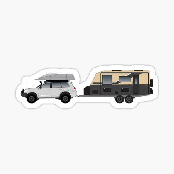 Item preview, Landcruiser 200 Series with roof top tinny and Off-Road Caravan designed and sold by Christine  Briggs.