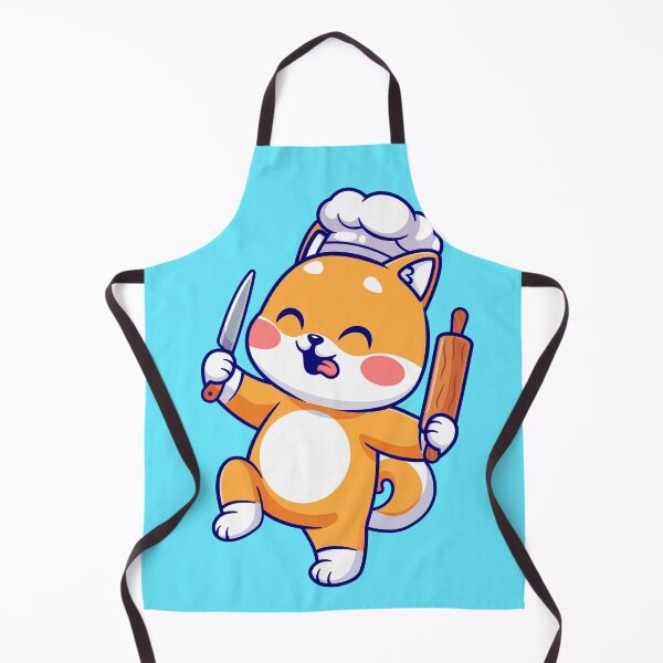 Item preview, Cute Shiba Inu Dog Chef Holding Knife and Rolling Pin Cartoon Vector Icon Illustration designed and sold by hjian8219.