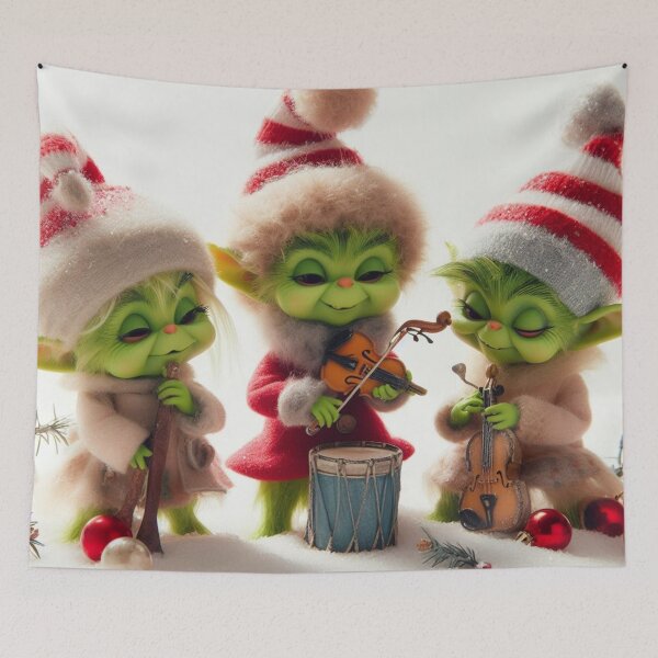 Item preview, little grinches christmas carol playing music with white background designed and sold by erkabees.