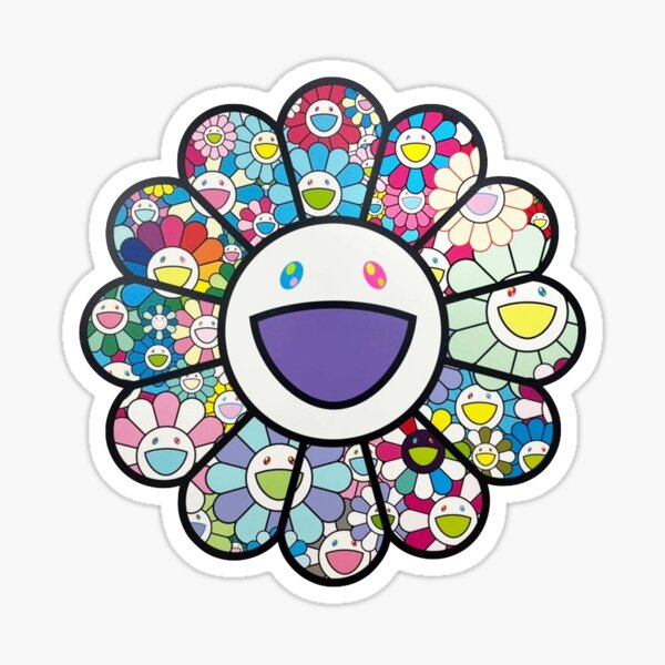 Takashi Murakami's rainbow flower Sticker