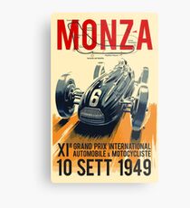 MONZA GROSSER PRIX; Vintage Auto Racing Print Metalldruck