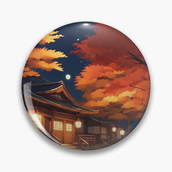 Item preview, Magical Full Moon - Autumn Night Anime Print designed and sold by evilishgoods.