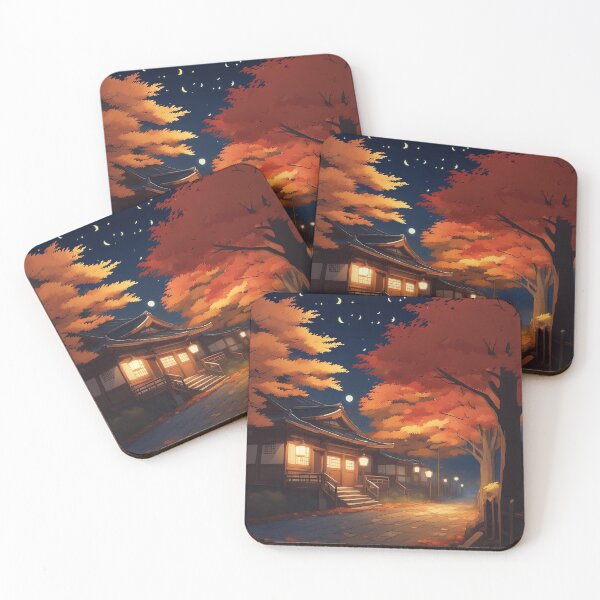 Item preview, Magical Full Moon - Autumn Night Anime Print designed and sold by evilishgoods.
