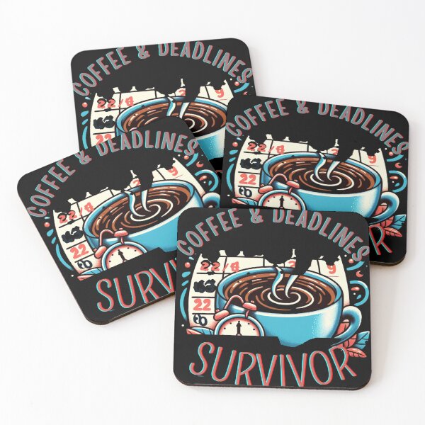 Item preview, Coffee & Deadlines Survivor designed and sold by EmprendeHoy.