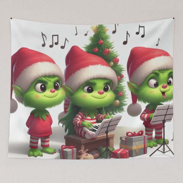 Item preview, little grinches playing music with white background designed and sold by erkabees.