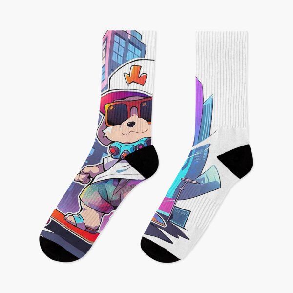 Item preview, Cute Dog Skateboarder with Cityscape designed and sold by PaintbrushPlace.