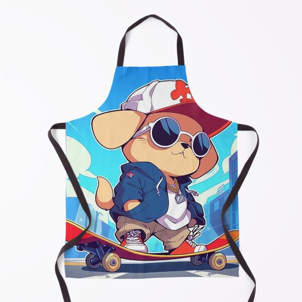 Item preview, Cute Dog Skateboarder City Adventure designed and sold by PaintbrushPlace.