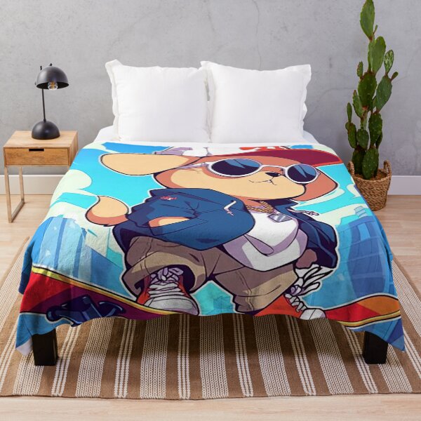 Item preview, Cute Dog Skateboarder City Adventure designed and sold by PaintbrushPlace.