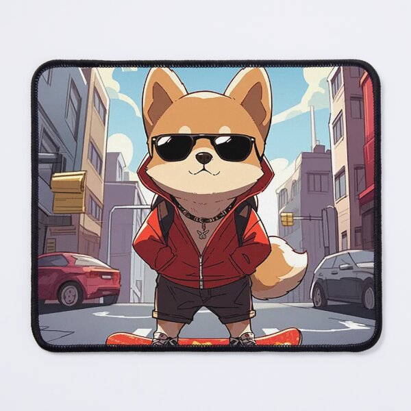 Item preview, Skateboarding Dog in Urban Landscape designed and sold by PaintbrushPlace.