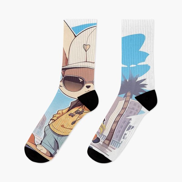Item preview, Stylish Cat on Skateboard with City Backdrop designed and sold by PaintbrushPlace.