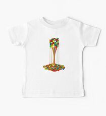 Rainbow melted rubiks cube Abstract Baby Tee