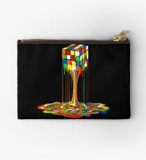 Rainbow melted rubiks cube Abstract Studio Pouch