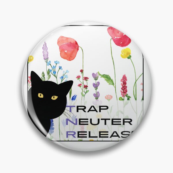 Item preview, trap neuter release cat with flowers designed and sold by artiegallery.
